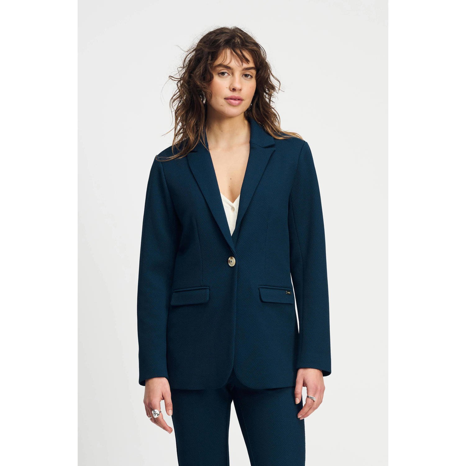 POM Amsterdam regular blazer donkerblauw
