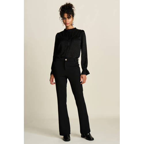 POM Amsterdam flared regular waist pantalon zwart afbeelding