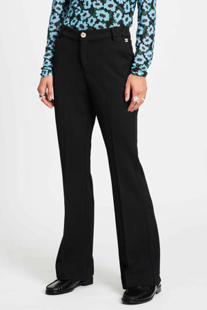 flared regular waist pantalon zwart