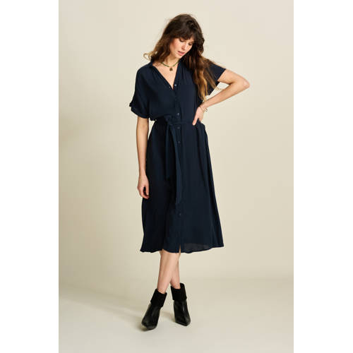 POM Amsterdam blousejurk donkerblauw afbeelding