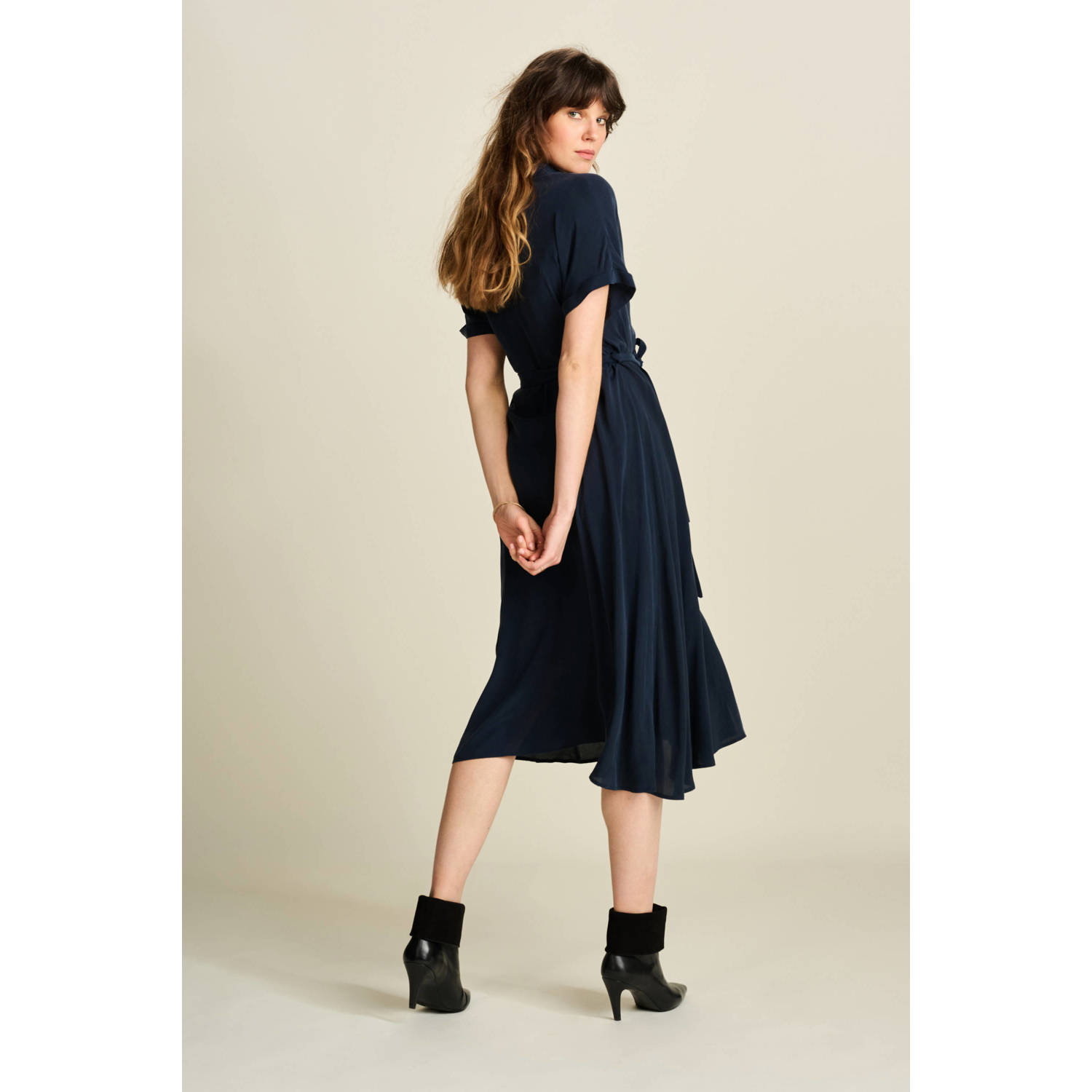 POM Amsterdam blousejurk donkerblauw