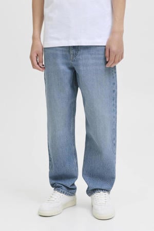 relaxed high waist loose fit jeans medium blue denim