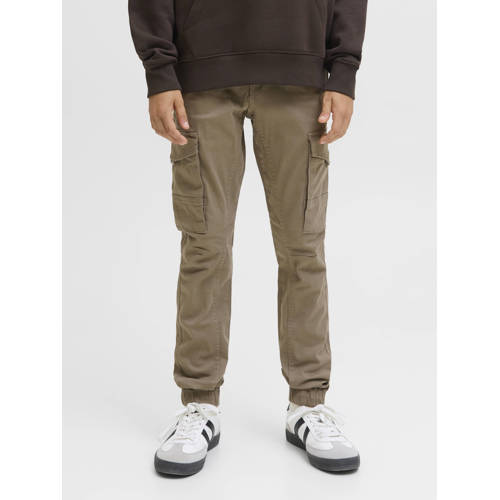 JACK & JONES JUNIOR slim fit cargo broek bruin afbeelding