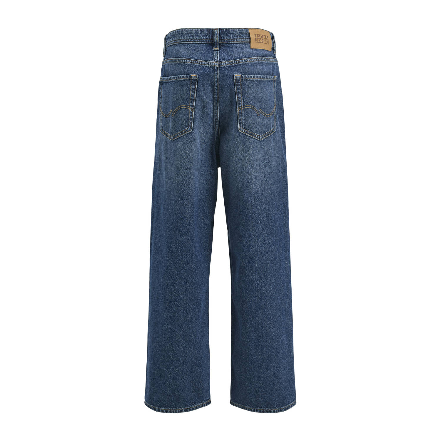 JACK & JONES JUNIOR high waist loose fit jeans dark blue denim
