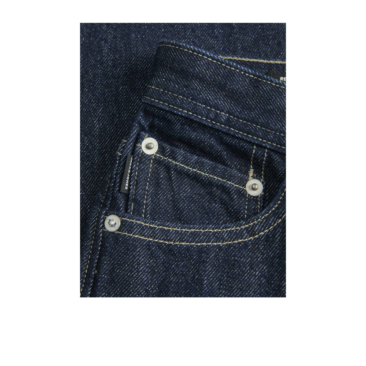 JACK & JONES JUNIOR relaxed high waist loose fit jeans dark blue denim