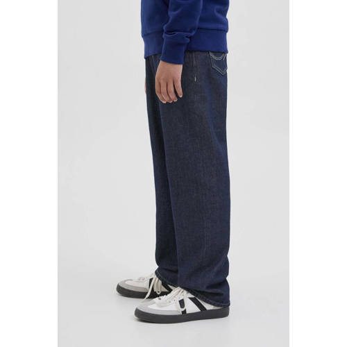 JACK & JONES JUNIOR relaxed high waist loose fit jeans dark blue denim afbeelding