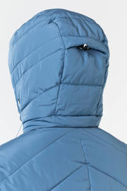 thumbnail: Blauw en witte dames Falcon ski-jas Solana van polyester met capuchon en ritssluiting