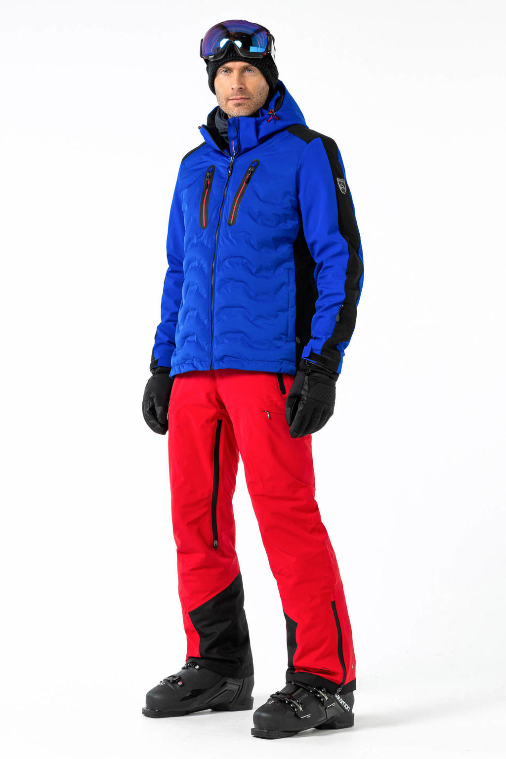 Blauwe heren Falcon ski-jas Brian van polyester met ritssluiting
