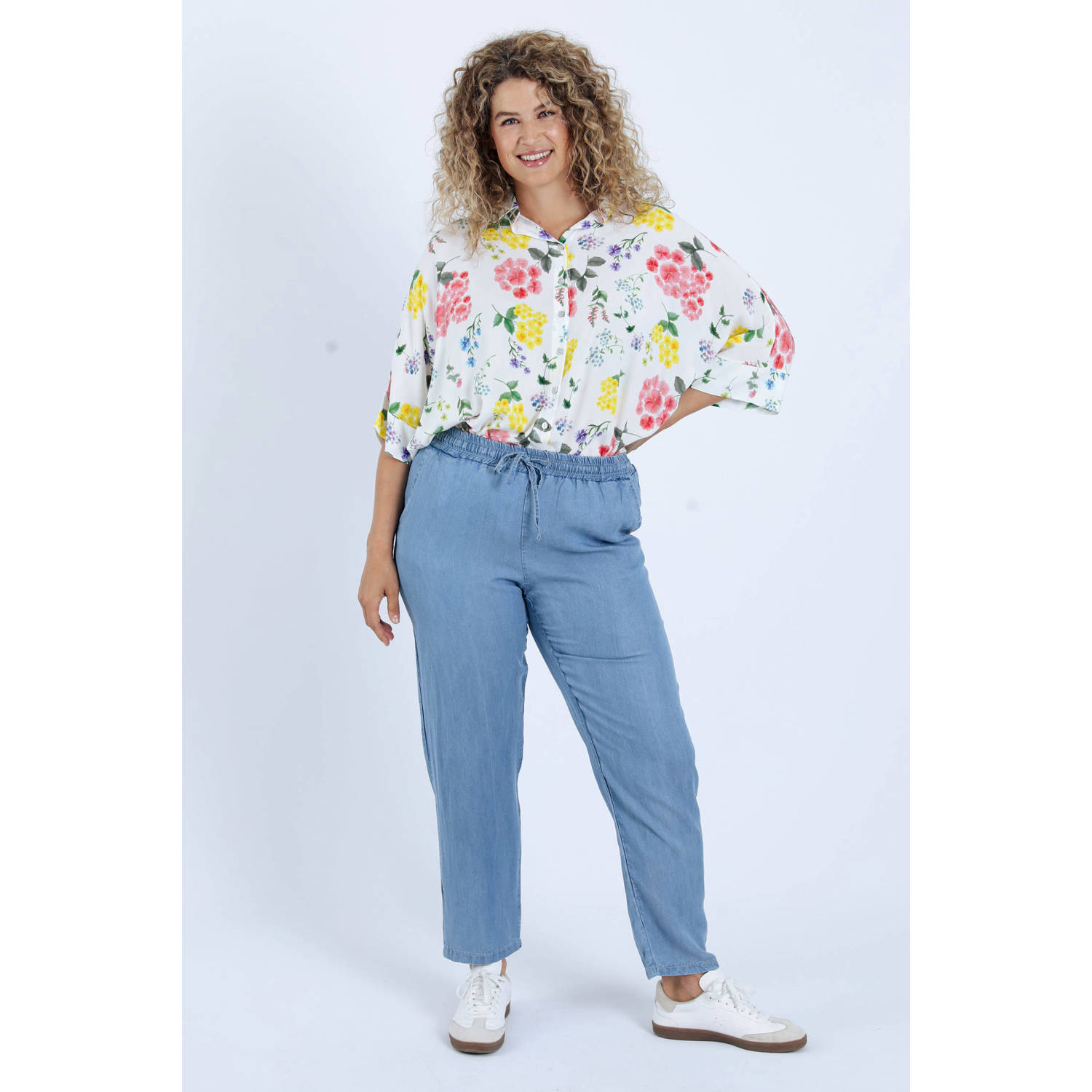 Paprika denim straight regular waist casual broek light blue denim