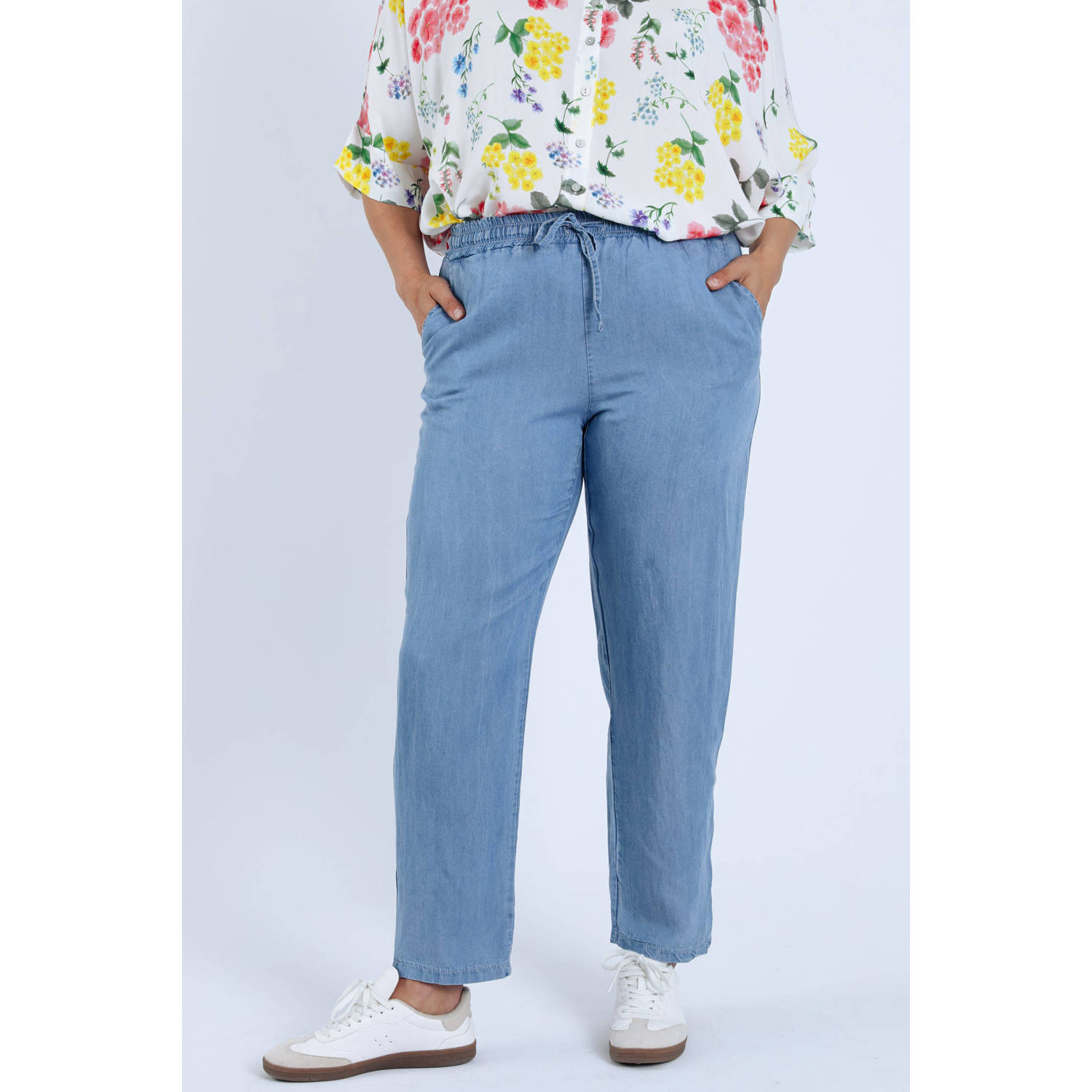 Paprika denim straight regular waist casual broek light blue denim
