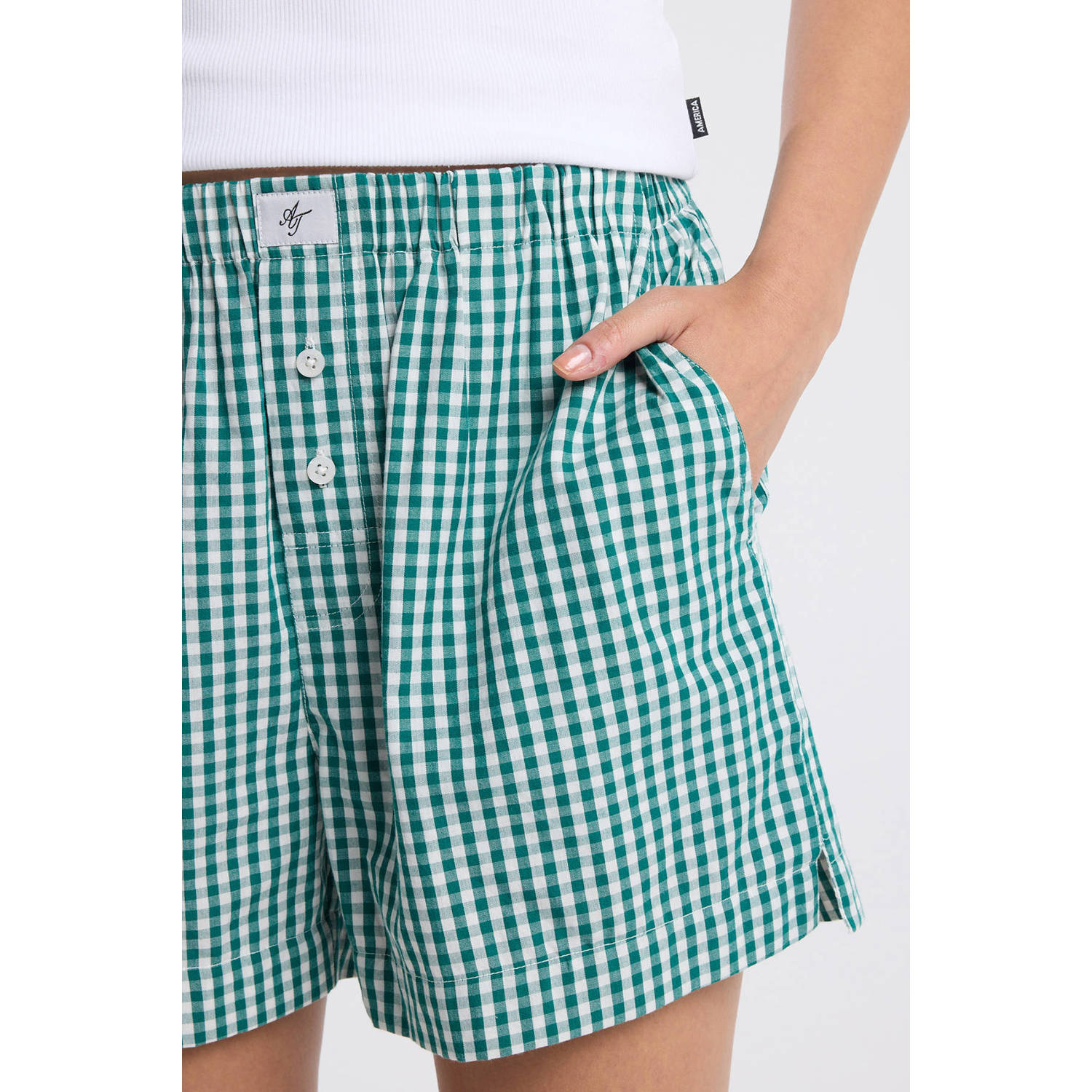 America Today regular waist casual short groen