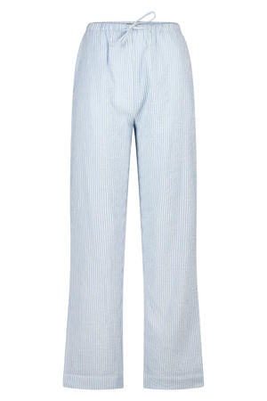 seersucker pyjamabroek Loyce blauw/wit