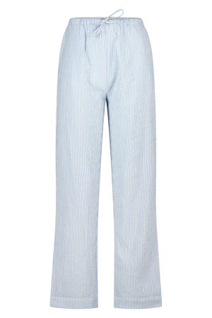 seersucker pyjamabroek Loyce blauw/wit