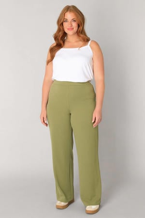 straight high waist broek