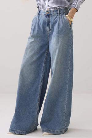 wide leg jeans light blue denim