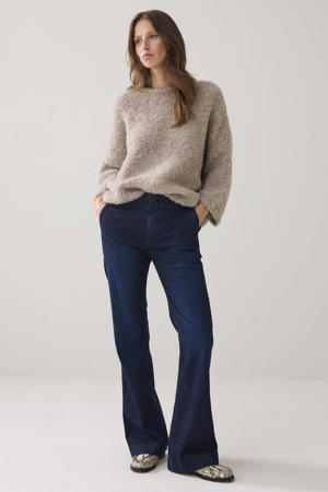flared jeans dark blue denim
