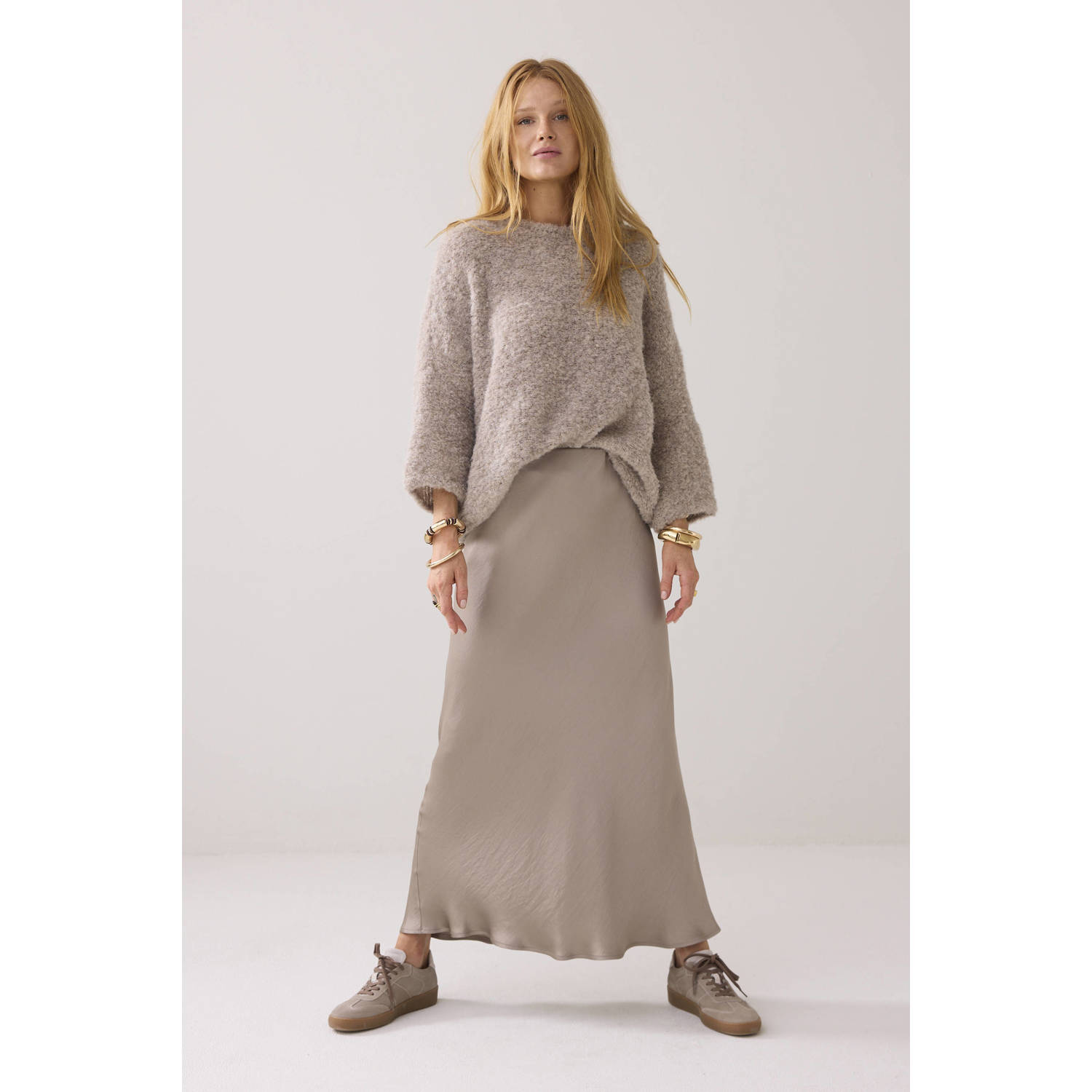 Summum midi rok lichtbruin