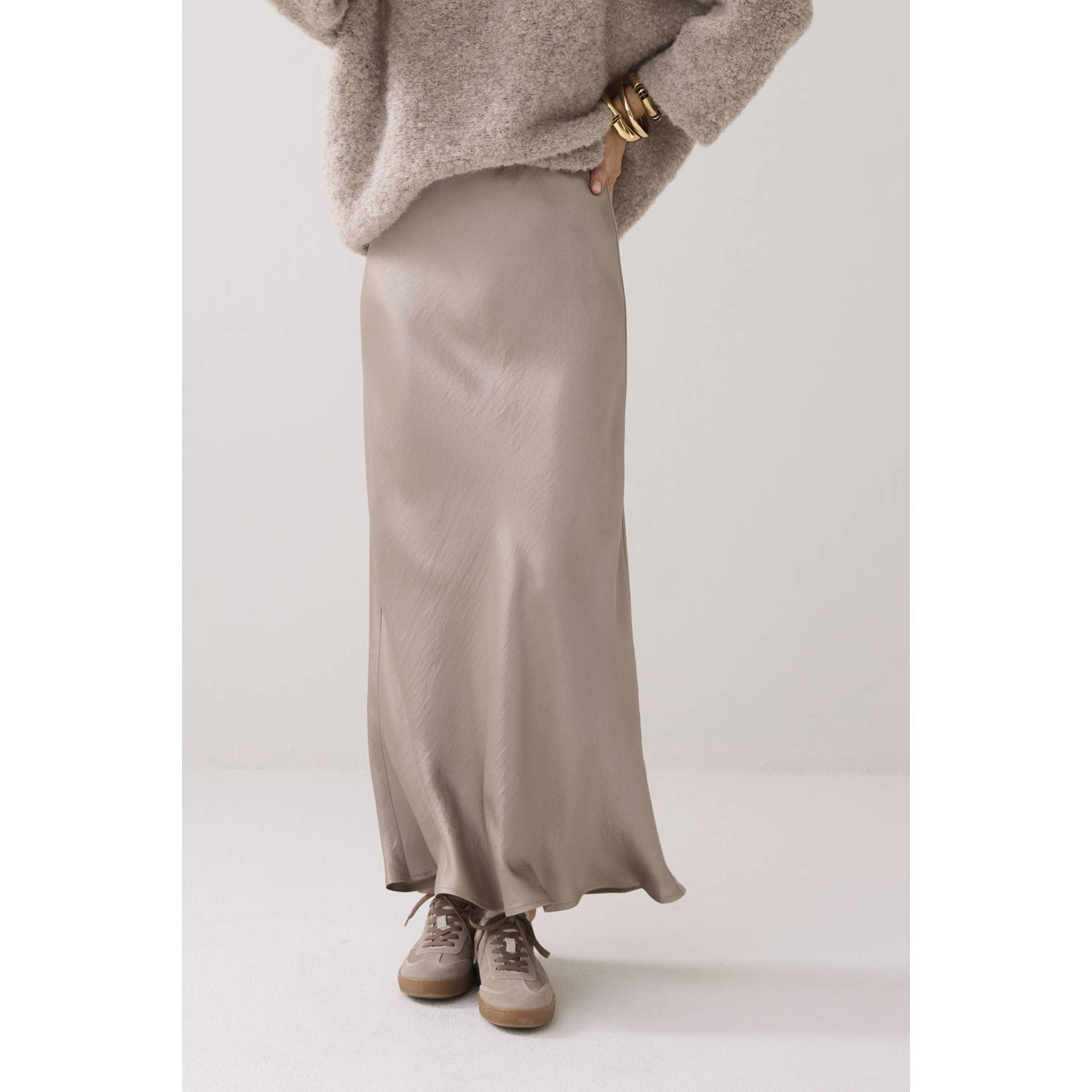 Summum midi rok lichtbruin