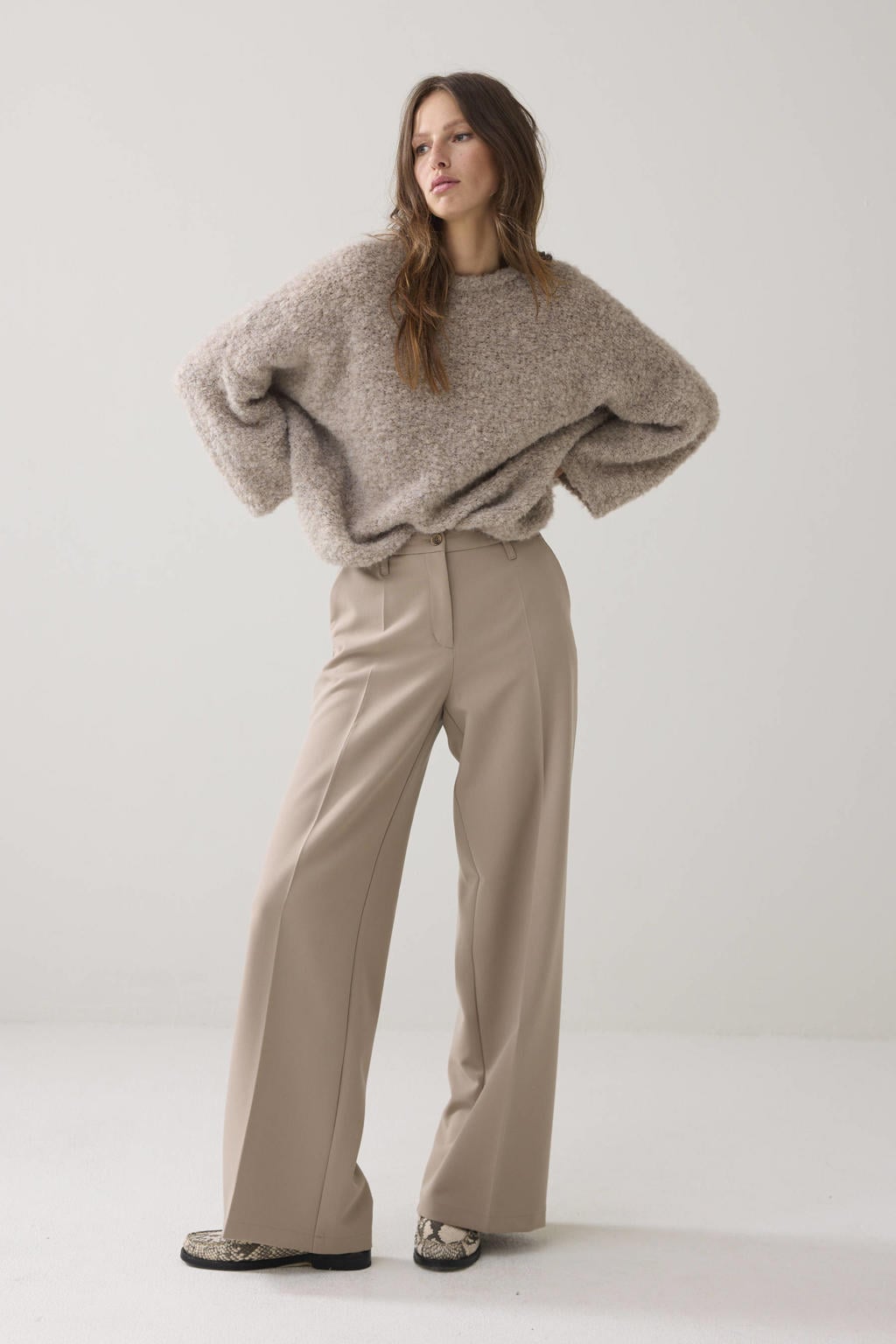 Summum wide leg regular waist pantalon