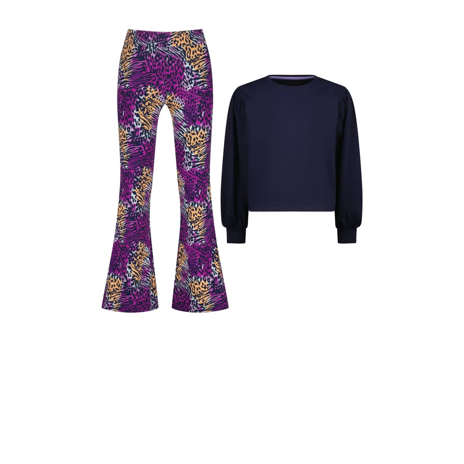 Vingino pyjamaset donkerblauw paars geel