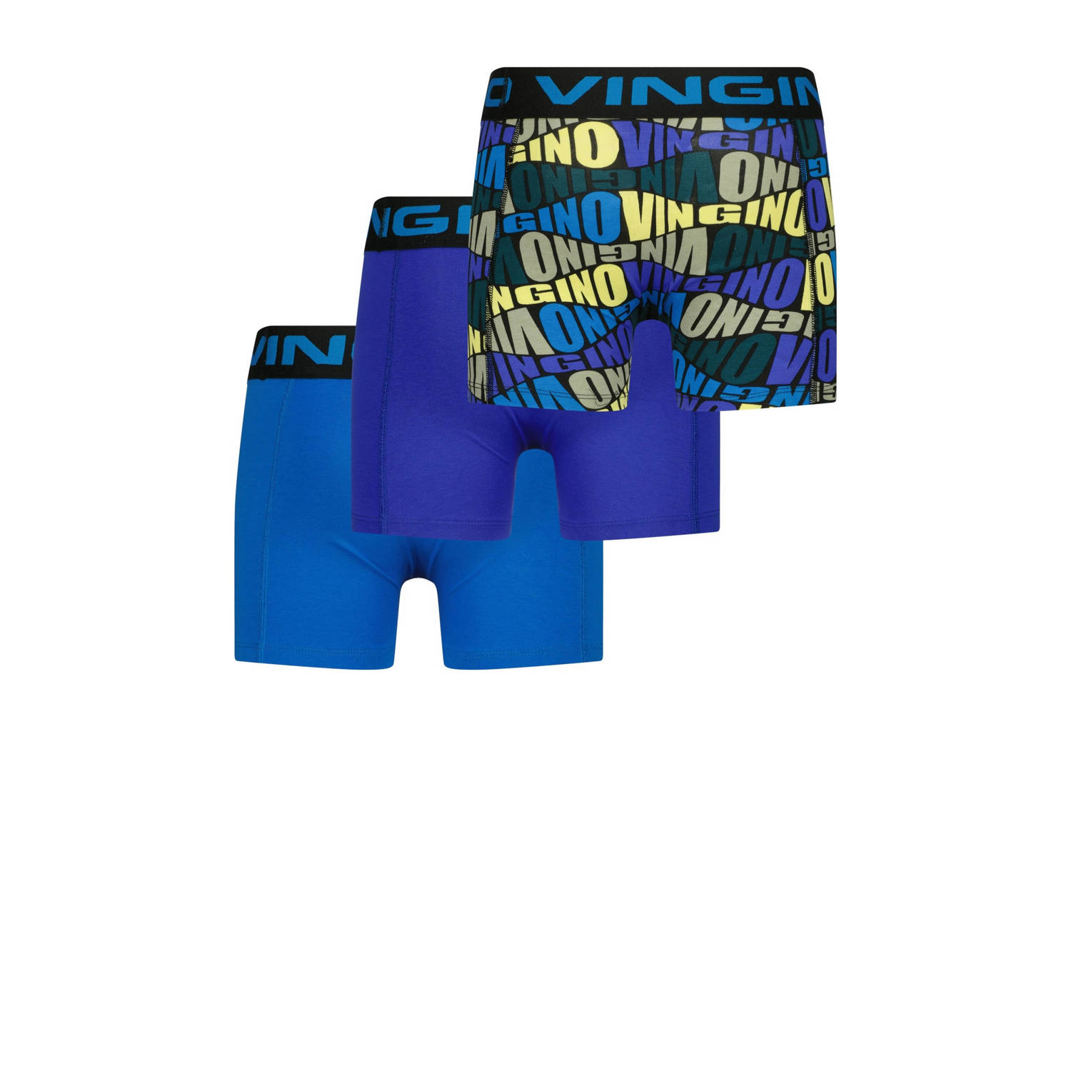 Vingino boxershort set van 3 blauw geel