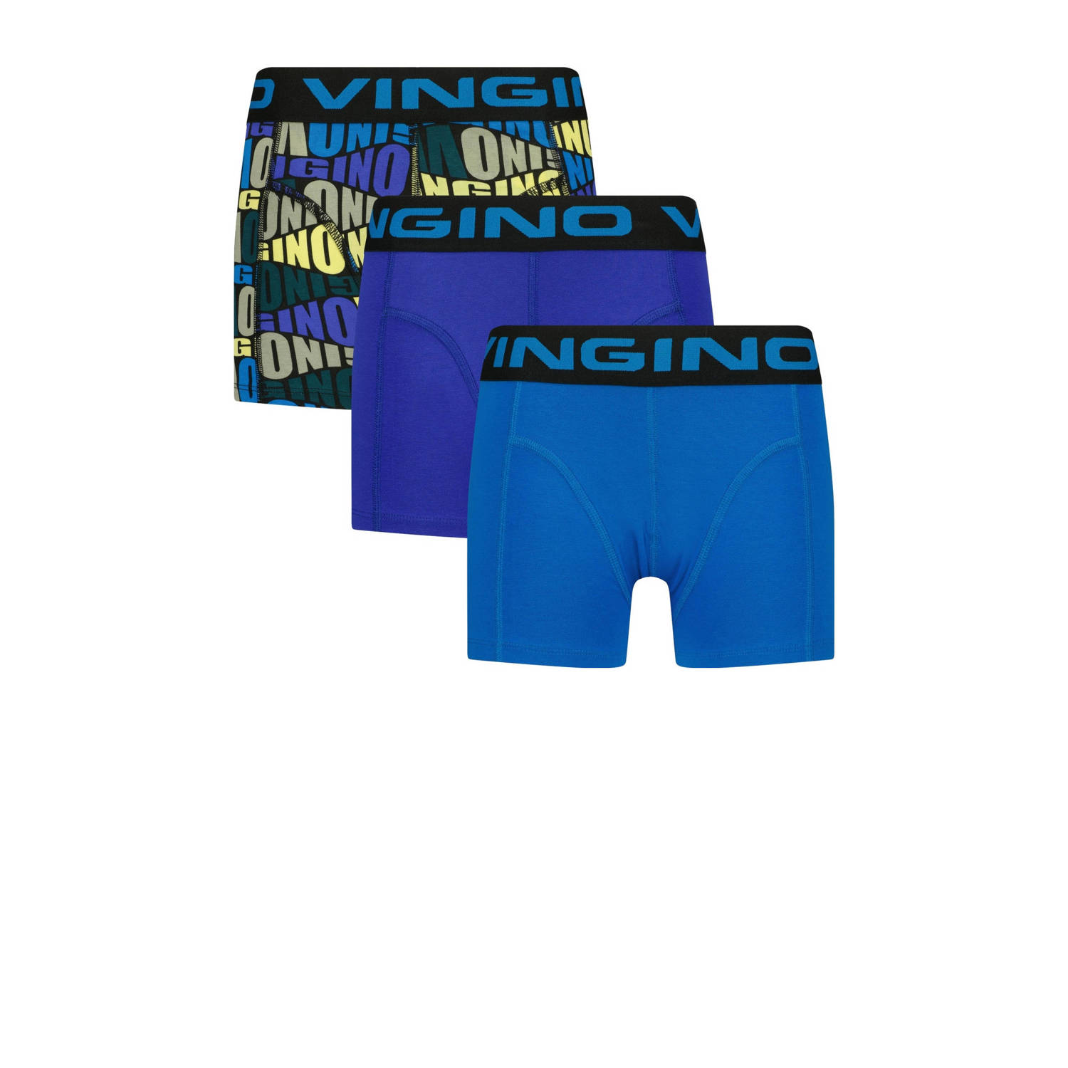 Vingino boxershort set van 3 blauw geel