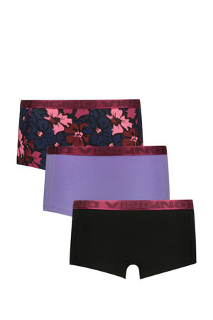 boxershort - set van 3 zwart/paars/roze