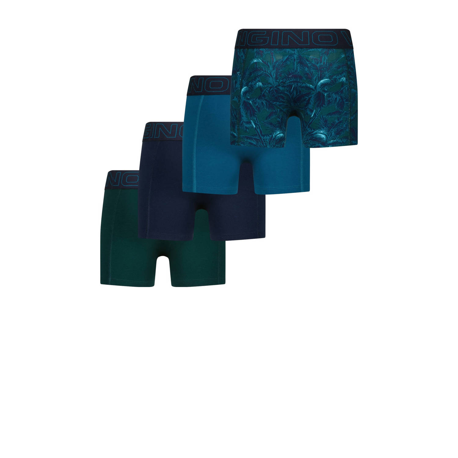 Vingino boxershort set van 4 donkerblauw donkergroen