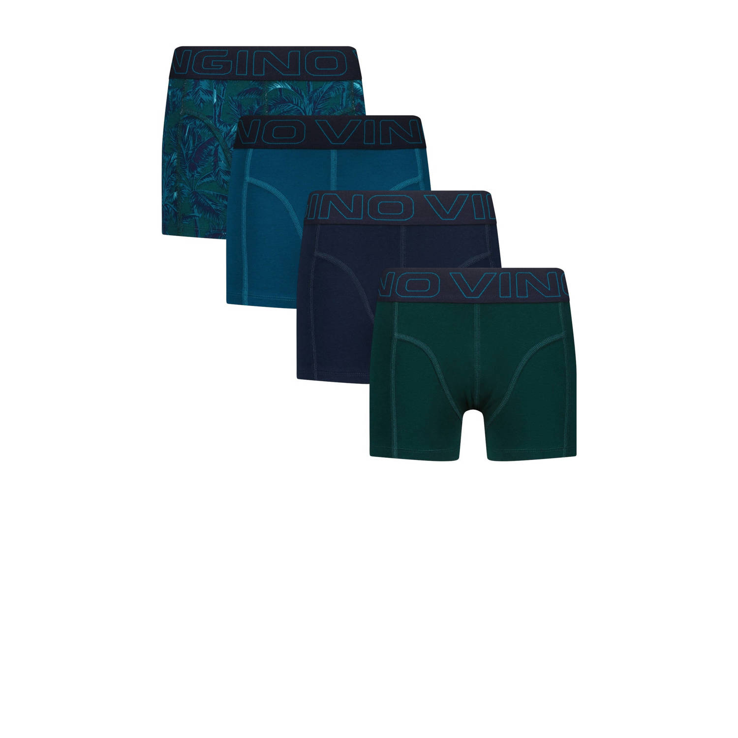 Vingino boxershort set van 4 donkerblauw donkergroen