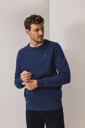 gebreide trui met wol blauw