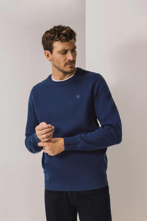 gebreide trui met wol blauw