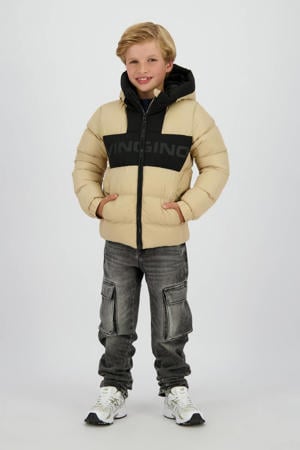gewatteerde jas beige