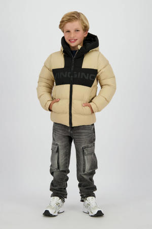 gewatteerde jas beige