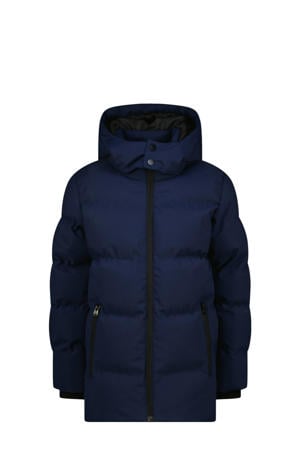 gewatteerde jas donkerblauw