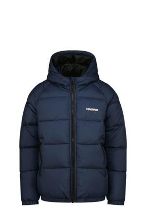 gewatteerde jas donkerblauw