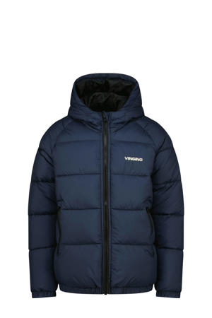 gewatteerde jas donkerblauw