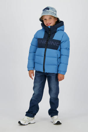 gewatteerde jas blauw