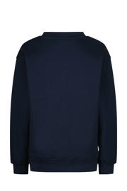 thumbnail: Donkerblauwe jongens Vingino sweater van katoen met effen, lange mouwen en ronde hals