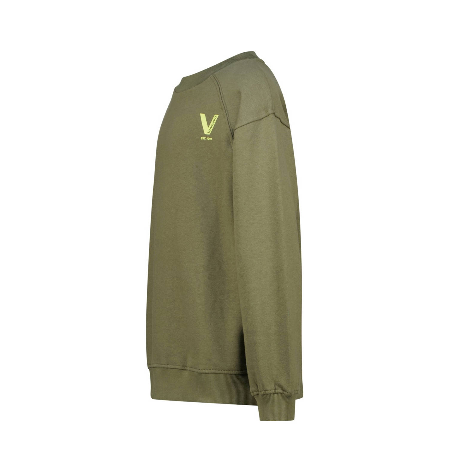 Vingino sweater groen rib gebreid