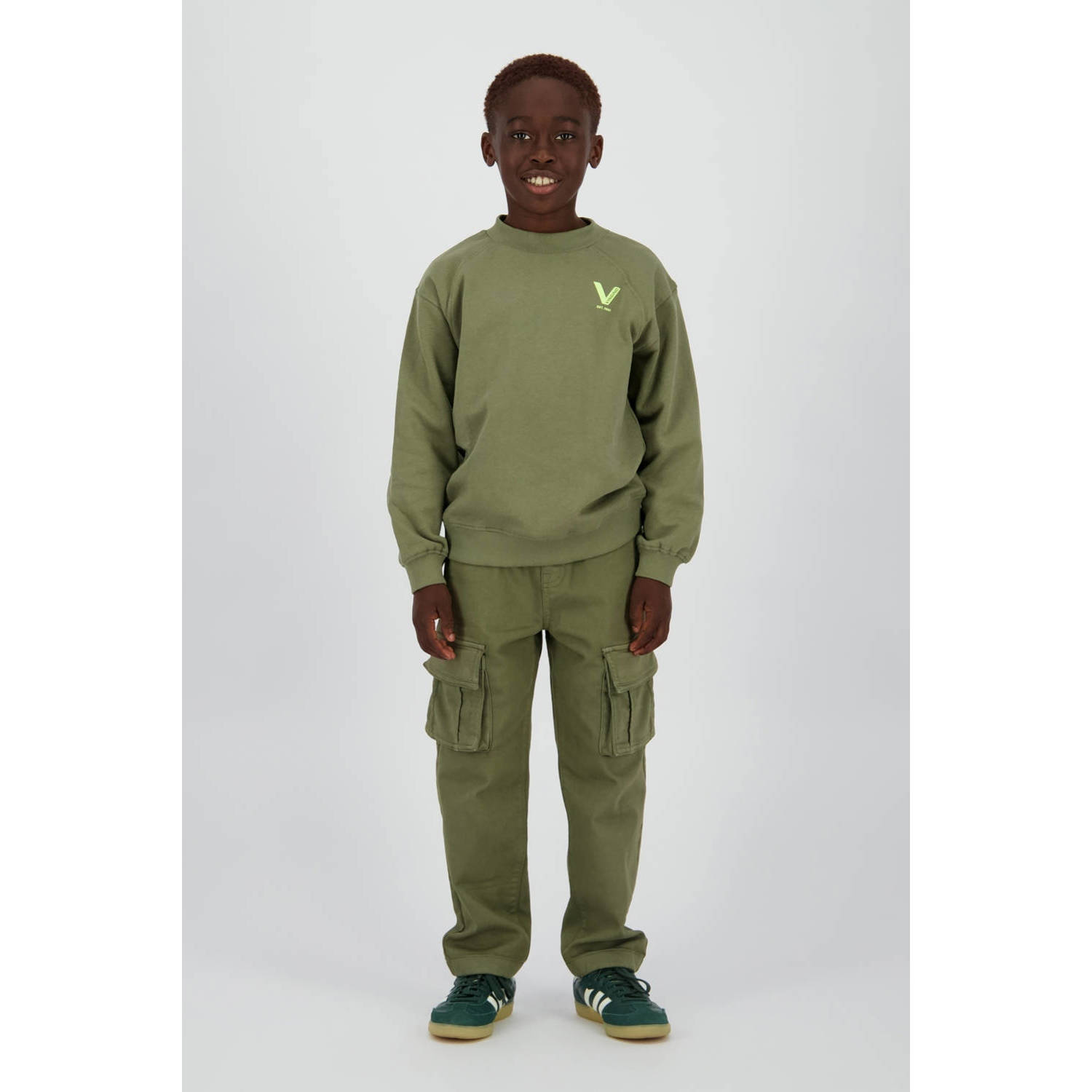 Vingino sweater groen rib gebreid
