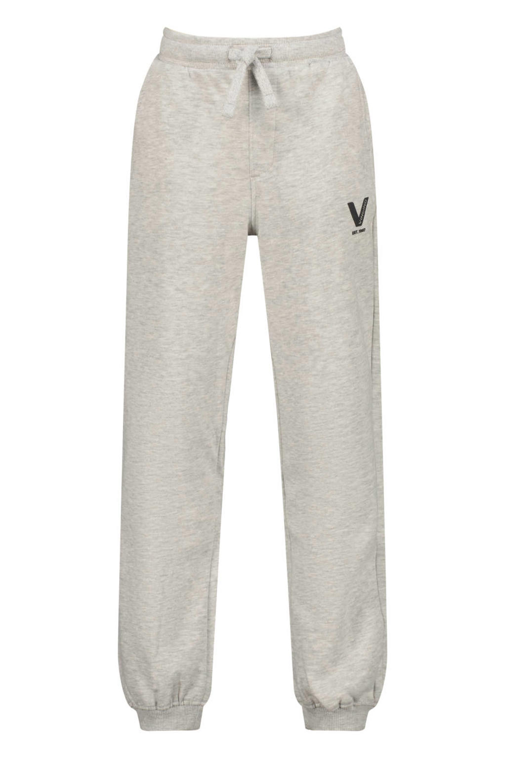 Grijs melange jongens Vingino relaxed sweatpants melange van katoen met regular waist, elastische tailleband met koord en effen