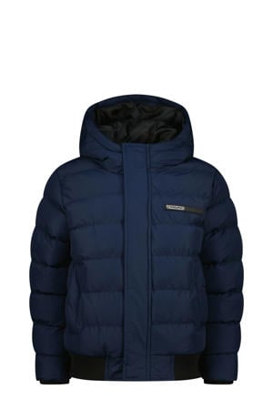 gewatteerde jas donkerblauw