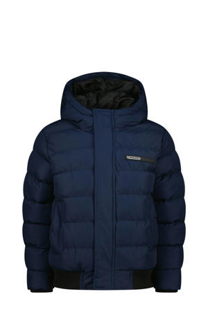 gewatteerde jas donkerblauw
