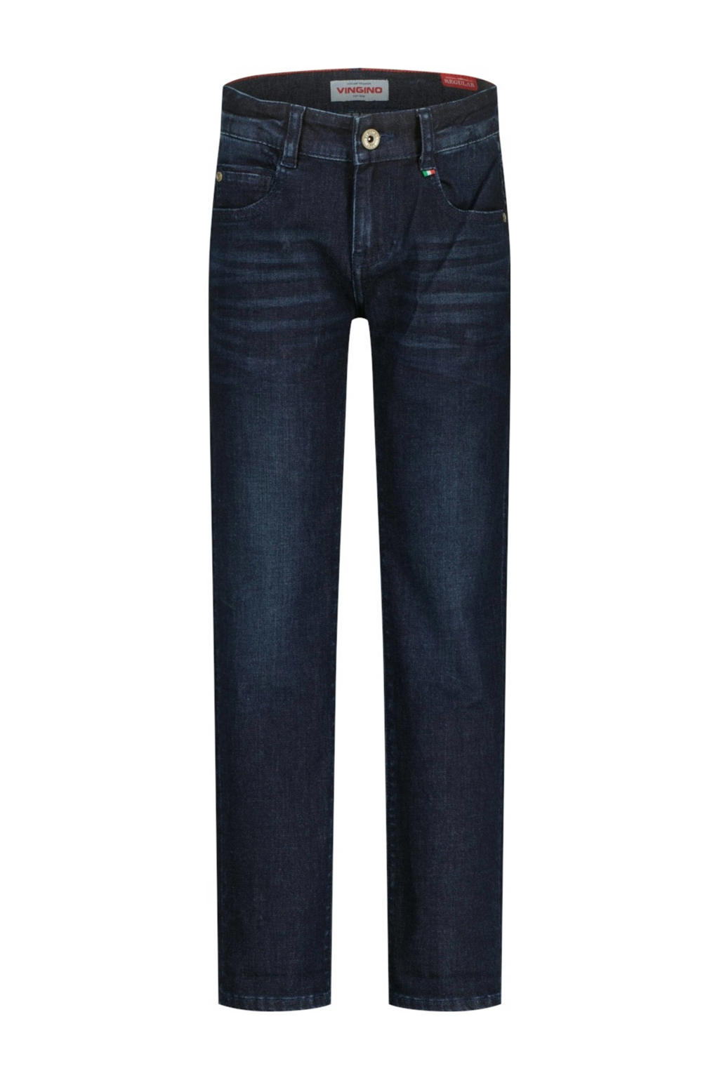 Dark blue denim jongens Vingino regular waist regular fit jeans dark blue van denim met effen