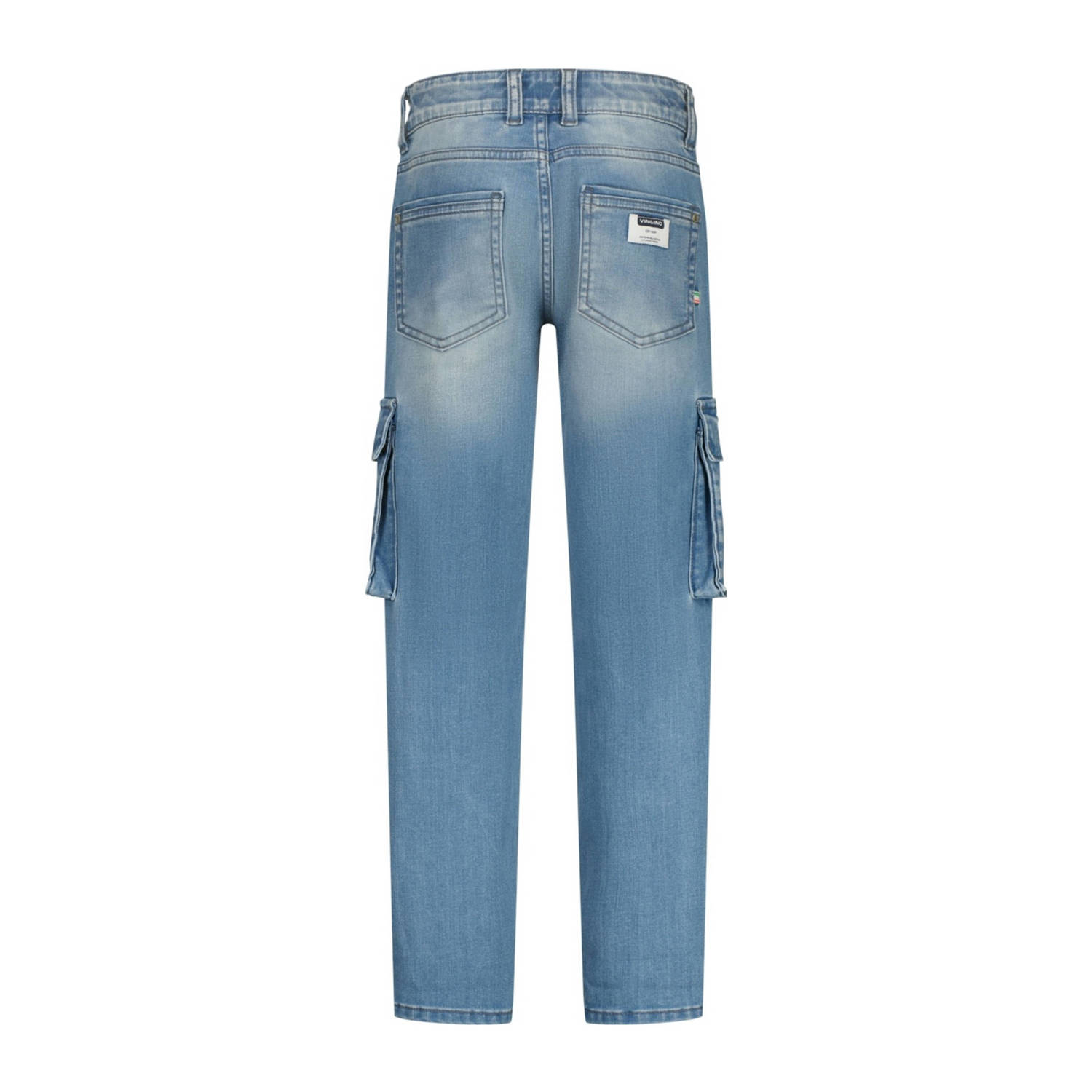 Vingino straight leg cargo jeans light blue denim