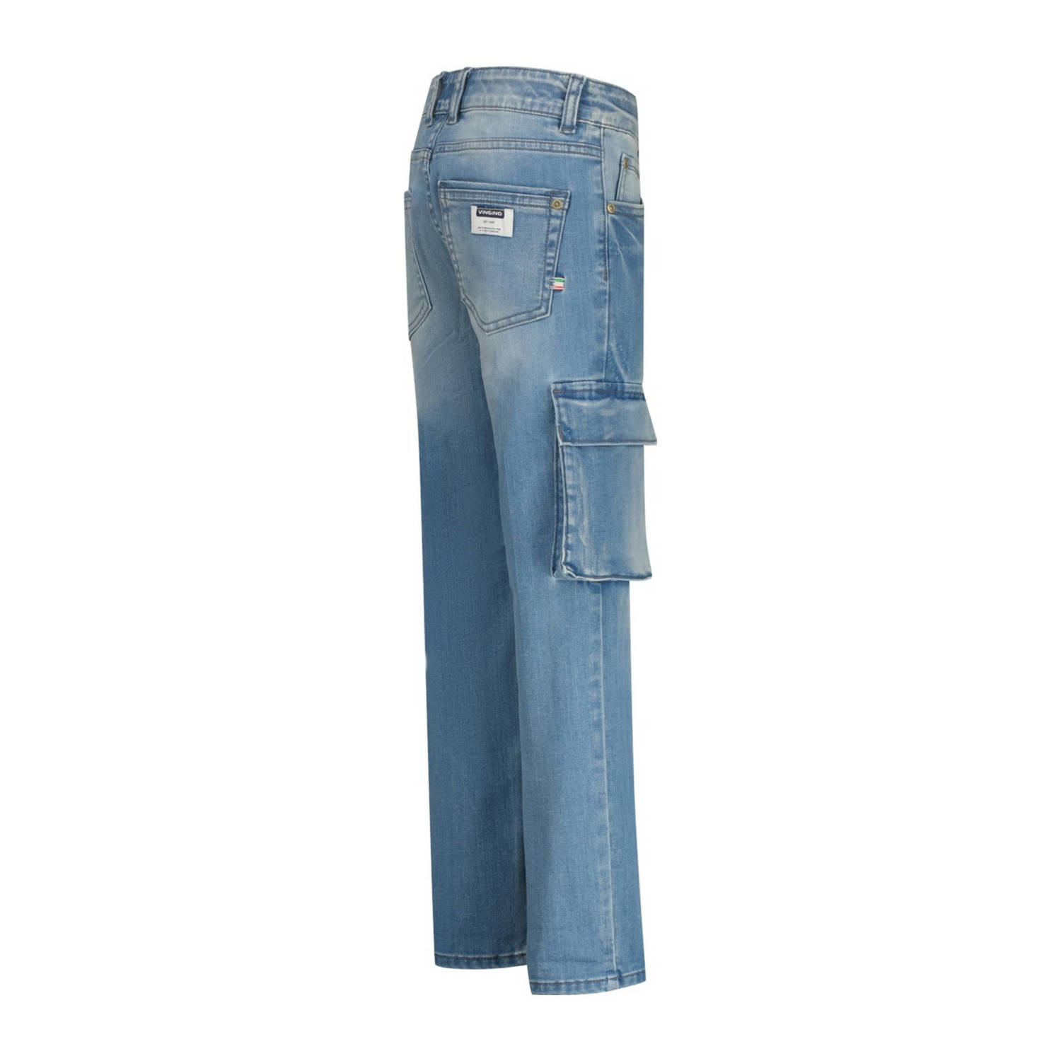 Vingino straight leg cargo jeans light blue denim