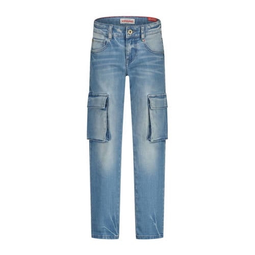 Vingino straight leg cargo jeans light blue denim afbeelding