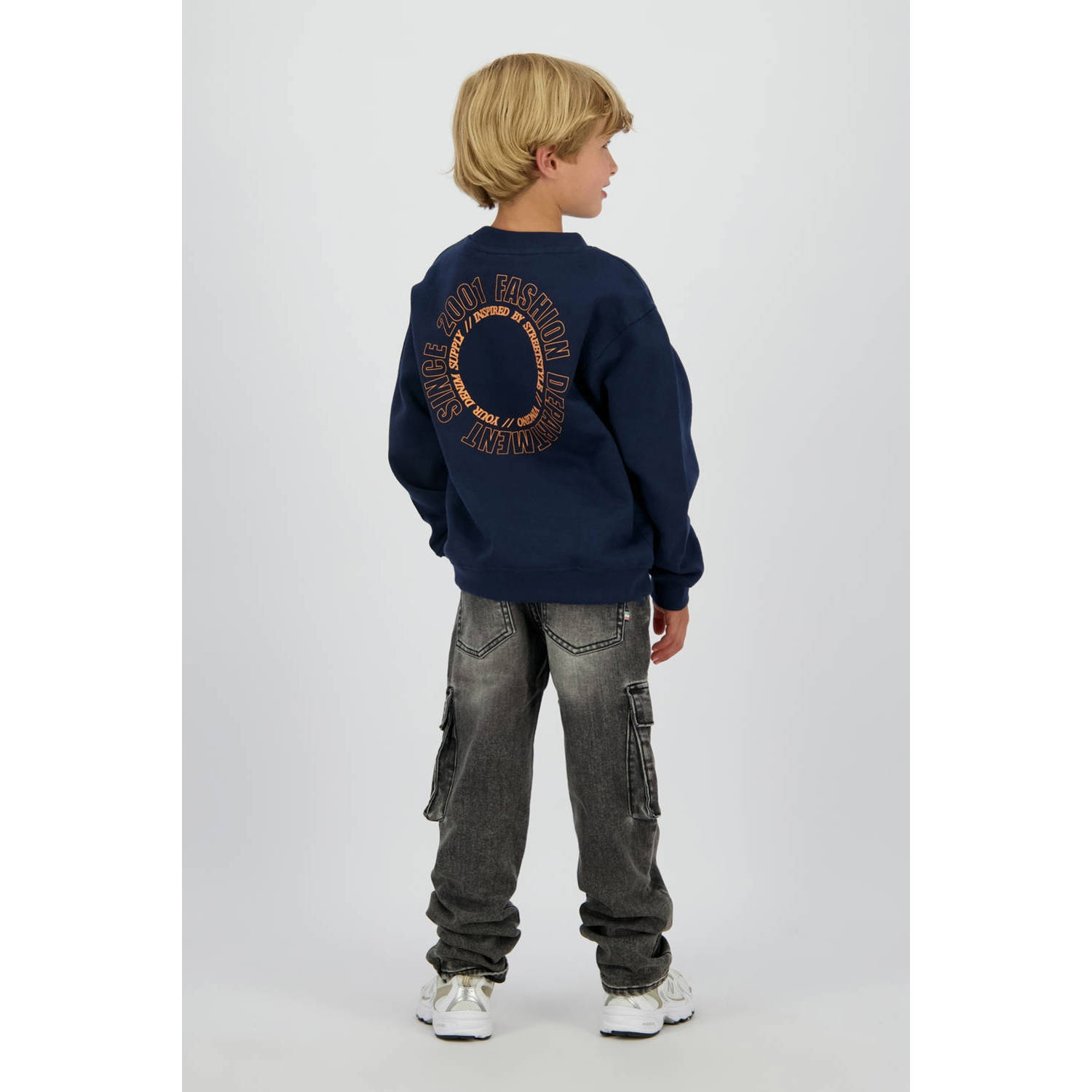 Vingino straight leg cargo jeans black denim