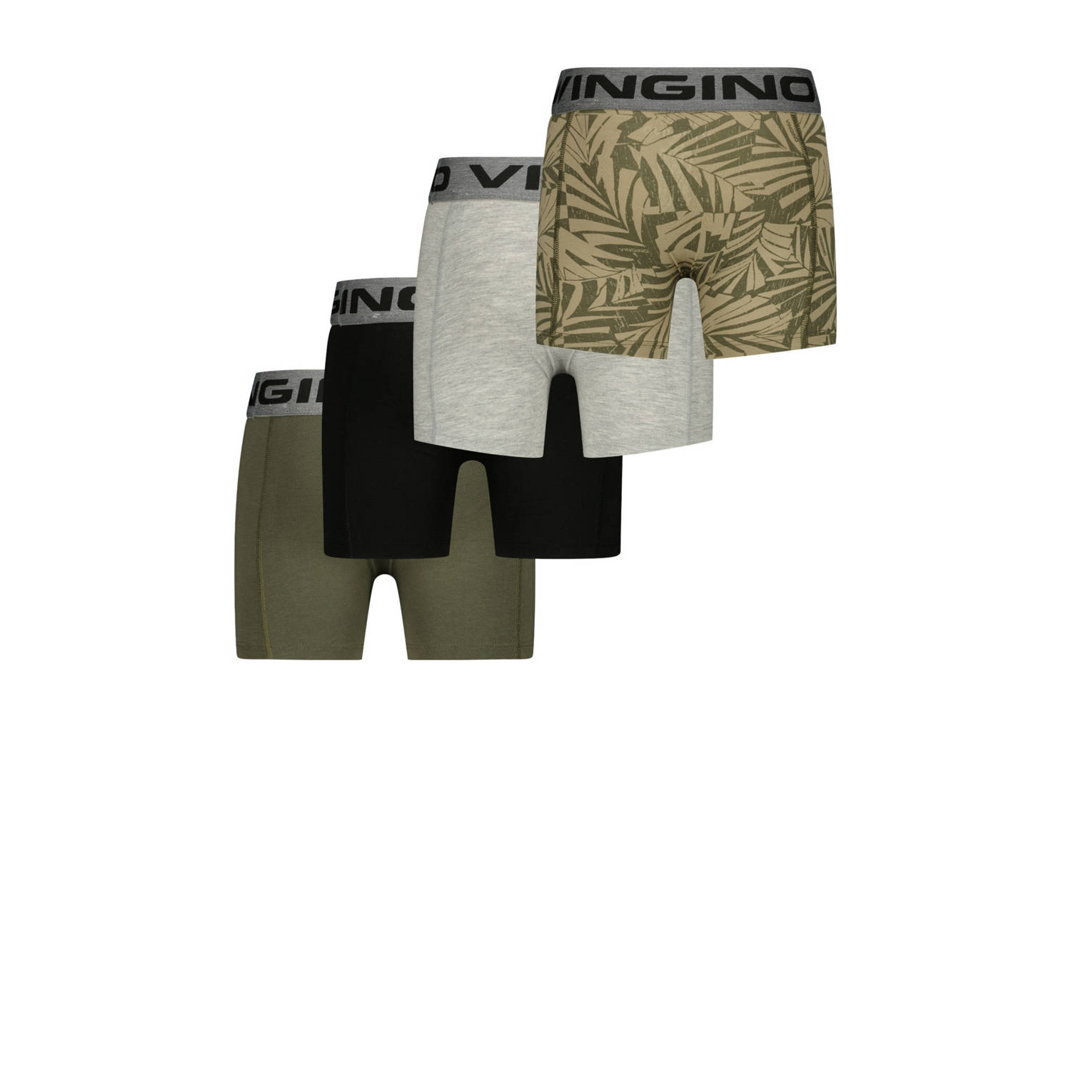 Vingino boxershort set van 4 groen zwart