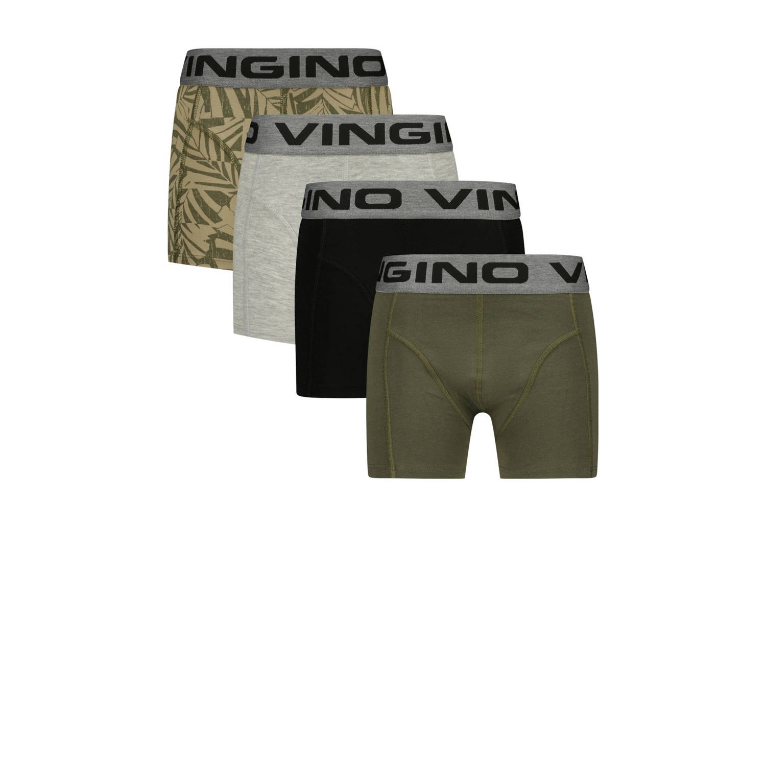 Vingino boxershort set van 4 groen zwart
